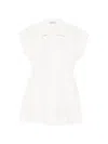 Low Classic Double-breasted Flared Mini Dress In White