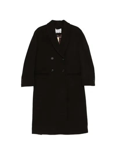 Low Classic Double-breasted Shawl-collar Coat In Brown
