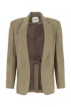 Low Classic Wool Blazer With Back Slit In Brown