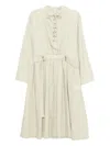 Low Classic Drawstring Belted Dress In Neutral