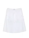 Low Classic Drawstring Midi Skirt In White