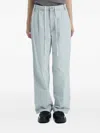 Low Classic Drawstring Washed-cotton Trousers In Blue