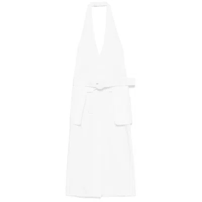 Low Classic Dresses In White