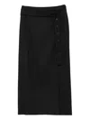 Low Classic Eyelet-detail Belted Skirt In Black