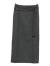 Low Classic Eyelet-detail Skirt In Gray