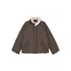 Low Classic Fleece-collar Puffer Jacket In Brown