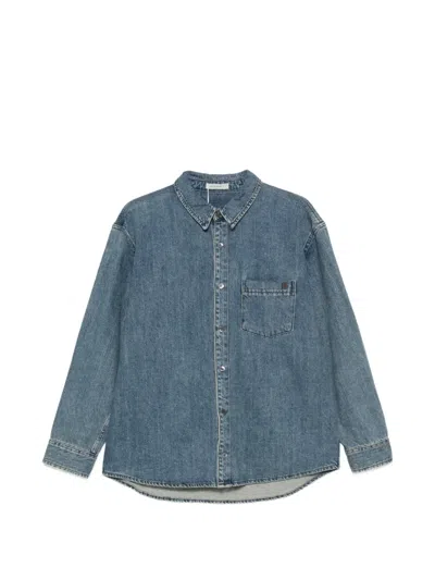 Low Classic Faded-effect Denim Shirt In Blue