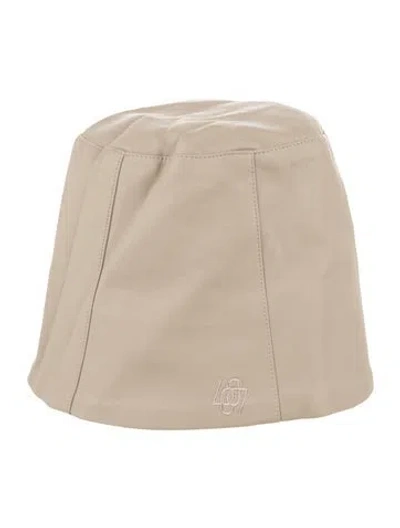 Pre-owned Low Classic Faux Leather Bucket Hat In Neutrals
