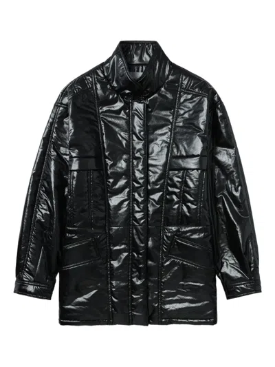 Low Classic Faux-leather Jacket In Black