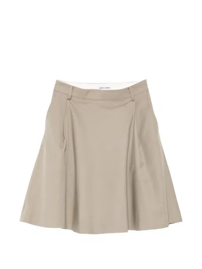 Low Classic Flared Midi Skirt In Neutral