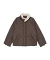 Low Classic Fleece-collar Puffer Jacket In Brown