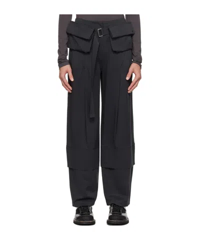 Low Classic Flip Pocket Casual Pants In Black