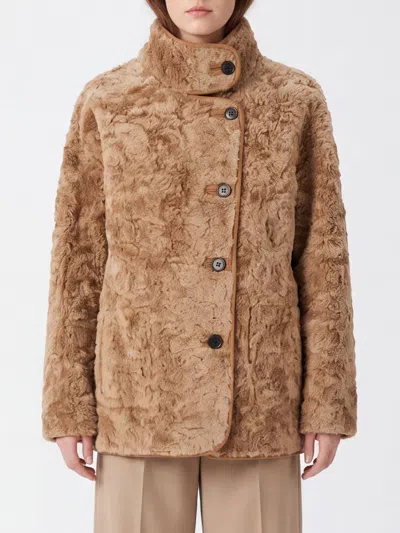 Low Classic Fur Coat Woman Color Brown