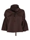 Low Classic Gathered-detail Blouse In Brown