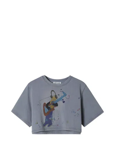 Low Classic Graphic Cropped T-shirt In Gray