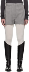 Low Classic Gray Twill Shorts In Melange Grey