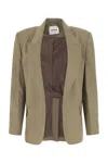 Low Classic Wool Blazer With Back Slit In Grey