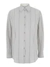 Low Classic Grey Regular Stripes Shirt In Blue