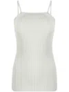 Low Classic Halterneck Ribbed Tank Top In Green
