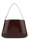Low Classic Structured Grape Leather Shoulder Bag In Red