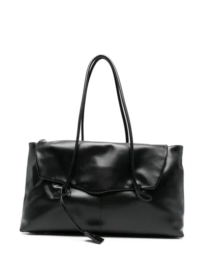 Low Classic Haricot Flap Shoulder Bag In Black