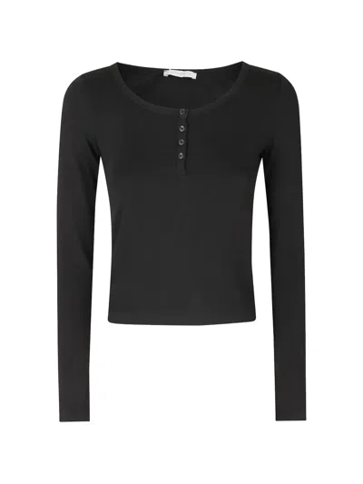 Low Classic Henley Long-sleeve T-shirt In Black