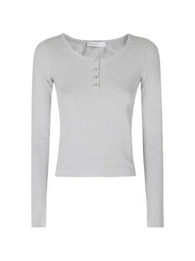Low Classic Henry Grigia Ribbed Jumper In Grau