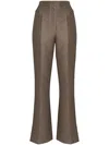 Low Classic High-waisted Flared Trousers In Green