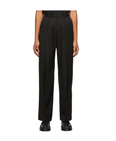 Low Classic High-waisted Double Tuck Trousers In Black
