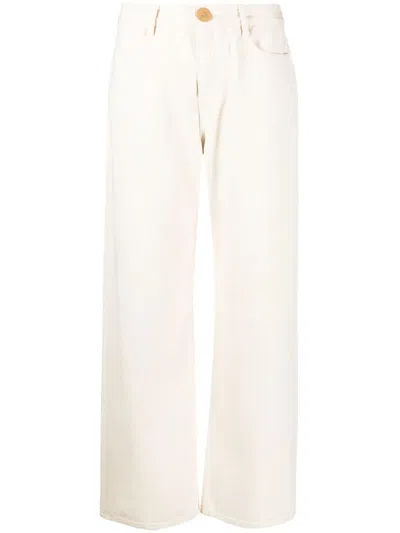 Low Classic High-waisted Wide-leg Jeans In White