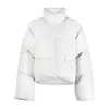 Low Classic High-neck Puffer Jacket In Gray