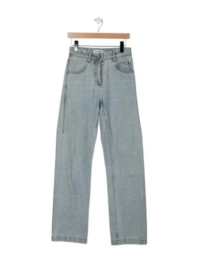 Pre-owned Low Classic High-rise Straight Leg Jeans In Blue