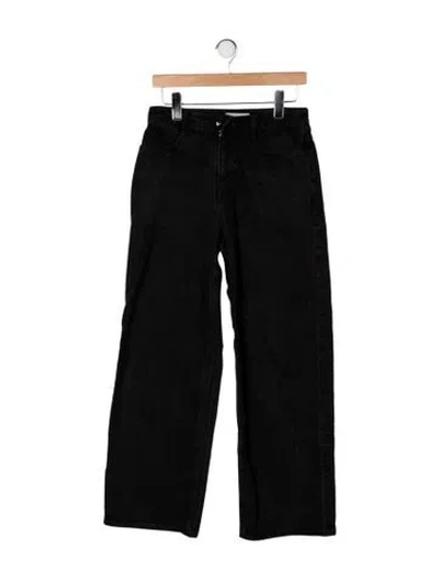 Pre-owned Low Classic High-rise Wide Leg Jeans In Black