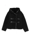 Low Classic Hooded Toggle-fastening Coat In Black