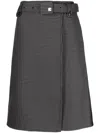 Low Classic Houndstooth-print Belted Fitted Skirt In Grey