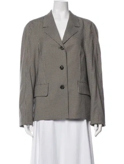 Pre-owned Low Classic Houndstooth Print Blazer In Grey