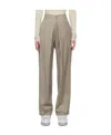 Low Classic Inverted-pleat Detail Trousers In Nude