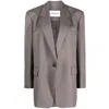 Low Classic Notched-lapel Single-breasted Jacket In Gray