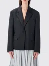 Low Classic Jacket Notch Lapels Buttoned Cuffs Front Pockets In Black