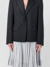 Low Classic Jacket Notch Lapels Buttoned Cuffs Front Pockets In Black