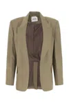Low Classic Wool Blazer With Back Slit In Green