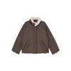 Low Classic Fleece-collar Puffer Jacket In Brown