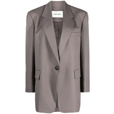 Low Classic Single-breasted Tailored Blazer In Grey