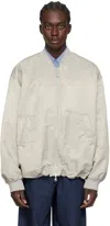 Low Classic Khaki Padded Reversible Bomber Jacket In Light Khaki