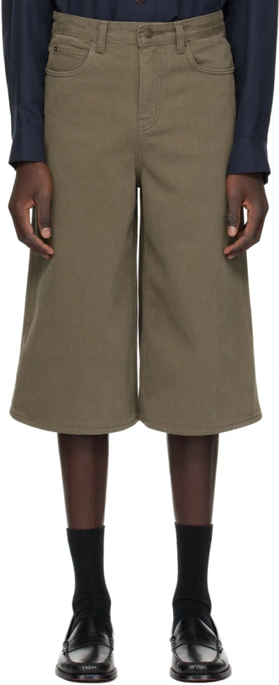 Low Classic Khaki Washed Denim Shorts