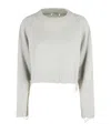 Low Classic Damaged Cropped Pullover In Gray