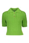 Low Classic Logo Knitted Polo Shirt In Green