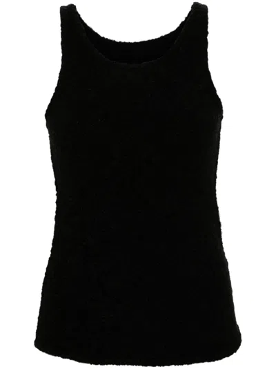 Low Classic Knitted Tank Top In Black