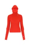 Low Classic Ribbed-knit Jumper And Balaclava Set In Red