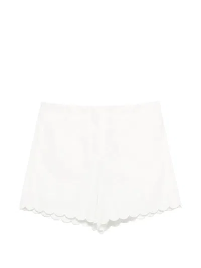 Low Classic Lace Embroidery Shorts Woman White